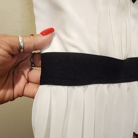 BCBGMAXAZRIA White Black Flare Strapless Lace Dress Size 0 - Picture 9 of 15